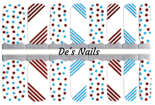 Patriotic Party  - Clear Overlay Nail Polish Wraps