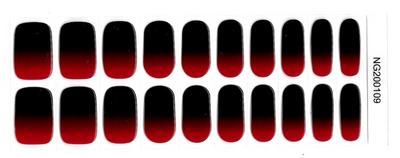 Red Black Ombre -  Semi-Cured Gel Nail Wraps