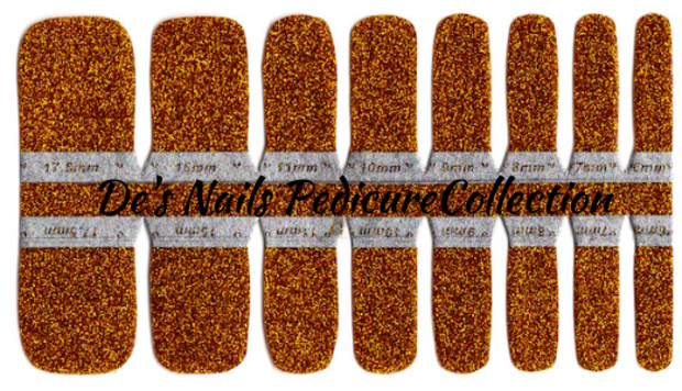 Copper Sparkle - Pedicure Nail Polish Wraps