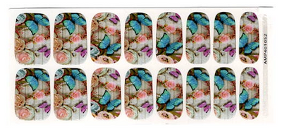 Butterfly Floral - Premium Nail Polish Wraps