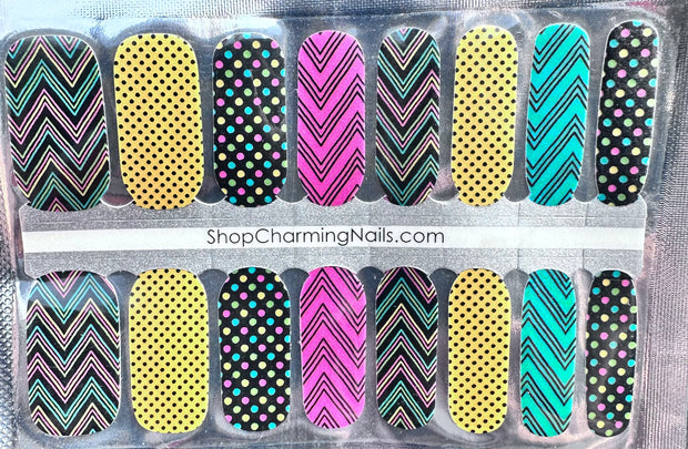 Pattern Mash-Up- Designer Nail Polish Wraps