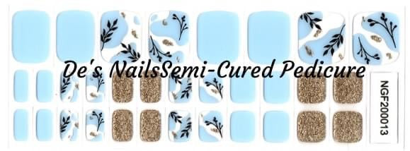 Blue Lagoon - Semi Transparent - Semi-Cured Gel Pedicure Nail Wraps