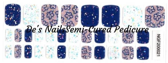 Floral-Fetti - Semi Transparent - Semi-Cured Gel Pedicure Nail Wraps