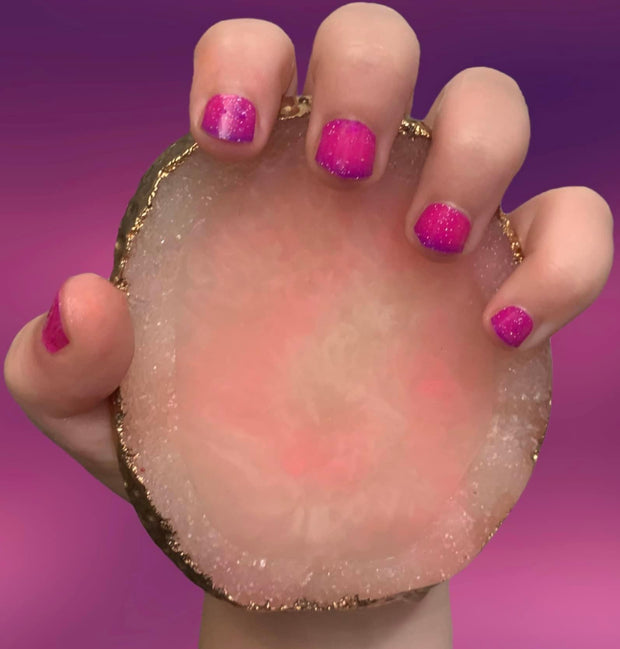 Purple to Pink Sparkle Color Changing - De’s Nails Petite Exclusive Nail Polish Wraps