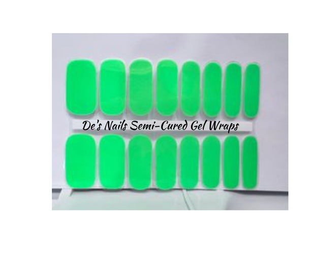 Neon Green Semi-Cured Gel Nail Wraps