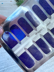 Dark Blue to Light Blue Sparkle Color Changing- De’s Nails Petite Exclusive Nail Polish Wraps