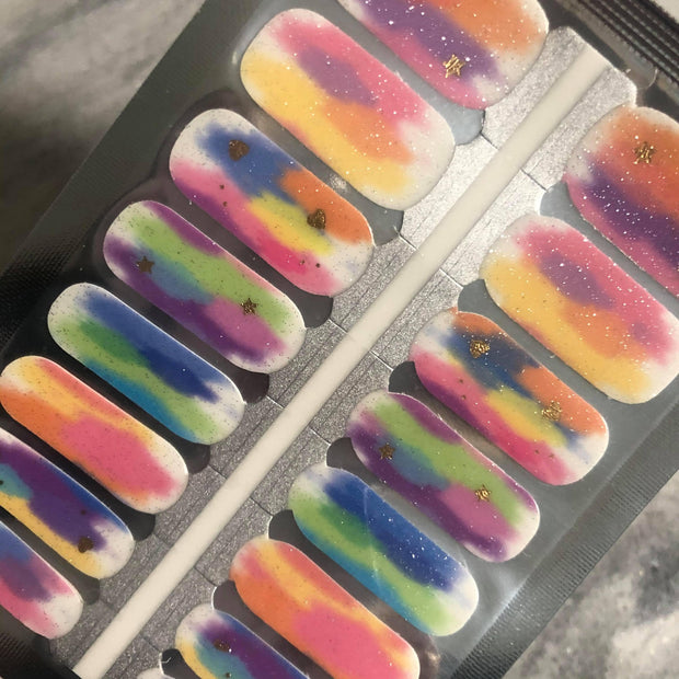 Pastel Rainbow - Clear Overlay Nail Polish Wraps