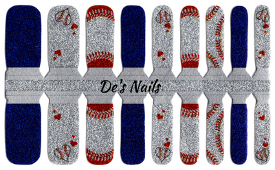 Baseball Bling- Petite Collection Nail Polish Wraps