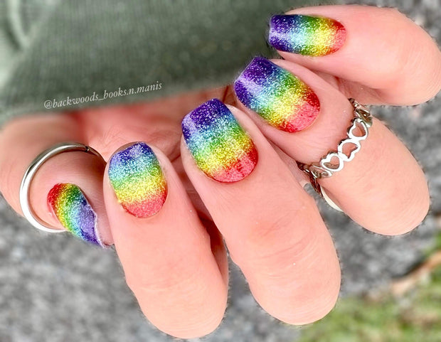 Rainbow Sparkle Nail Polish Wraps