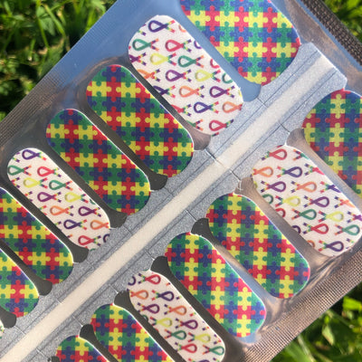 The Rainbow Puzzle - Designer Nail Polish Wraps