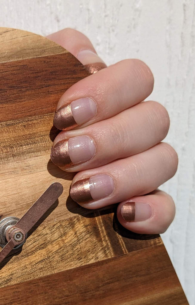 Rose Gold Tips - Clear Overlay Nail Polish Wraps