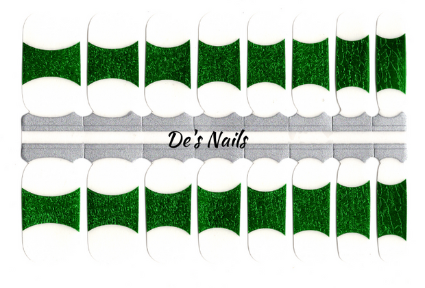 Metallic Green Tips - Nail Polish Wraps