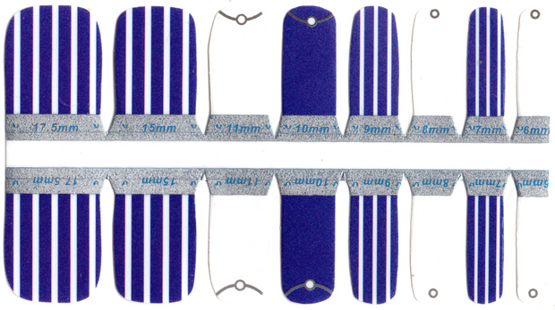 Navy Line Up - Pedicure Nail Polish Wraps
