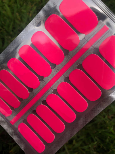 Neon Pink Nail Polish Wraps