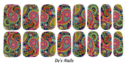 Paisley Pop De’s Nails Exclusive Premium Nail Polish Wraps