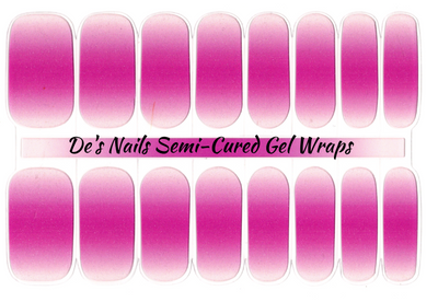 Pink Ombre (partial clear overlay) Semi-Cured Gel Nail Wraps