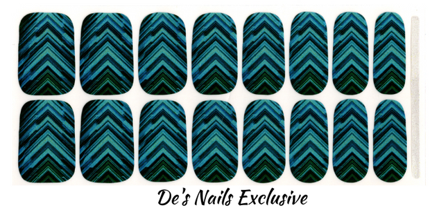 Teal Speed of Light - De’s Nails Exclusive Premium Nail Polish Wraps