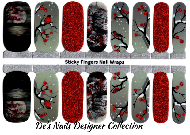 Winter Visits - Designer Nail Polish Wraps