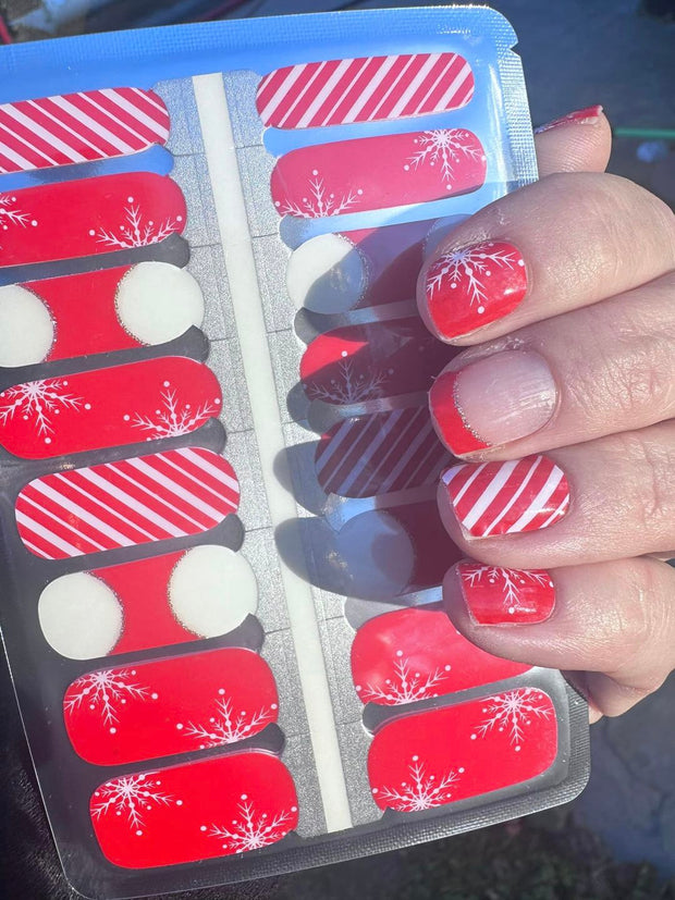 Candy Cane Lane  -  Nail Polish Wraps