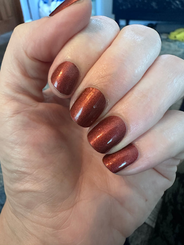 Deep Red Glimer - Semi-Cured Gel Nail Wraps