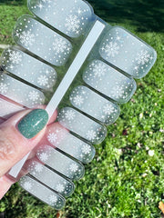 Snow Sparkle - Clear Overlay Semi-Cured Gel Nail Wraps