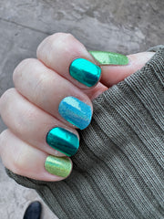 Green Glimmer -  Semi-Cured Gel Nail Wraps