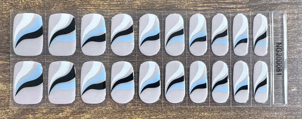 Wave me Blue - Semi Transpareng Semi-Cured Gel Nail Wraps