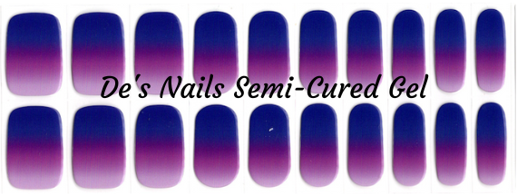 Pink and Purple Ombre  - Semi-Cured Gel Nail Wraps