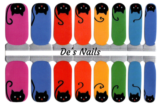 Rainbow Cat Nail Polish Wraps