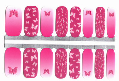 Fly Away Breast Cancer Nail Polish Wraps