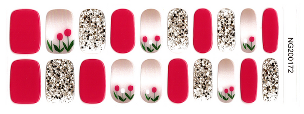 Tiptoe through the Tulips - Semi-Transparent Semi-Cured Gel Nail Wraps