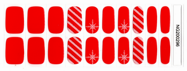 Red Snowflakes - Semi-Cured Gel Nail Wraps