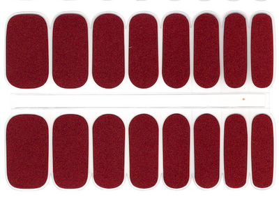 Deep Red Glimer - Semi-Cured Gel Nail Wraps