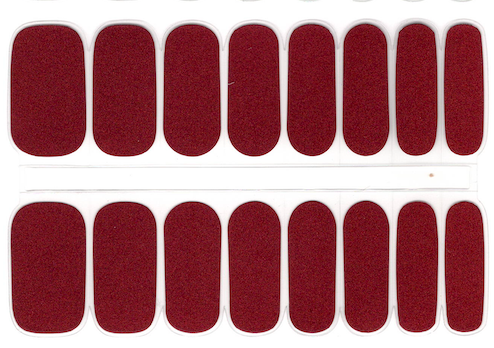 Deep Red Glimer - Semi-Cured Gel Nail Wraps