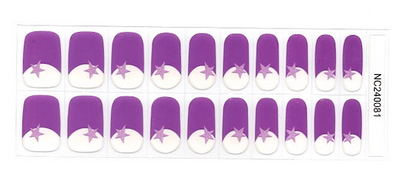 Starry Purple Tips -  Clear Overlay Semi-Cured Gel Nail Wraps