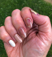 Golden Mauve Marble - Semi Transparent - Semi-Cured Gel Nail Wraps