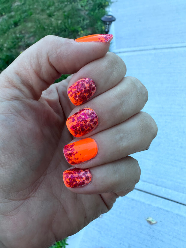 Neon Orange Nail Polish Wraps