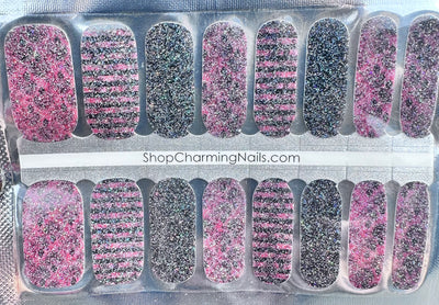 Glitzy Stripes  - Designer Nail Polish Wraps