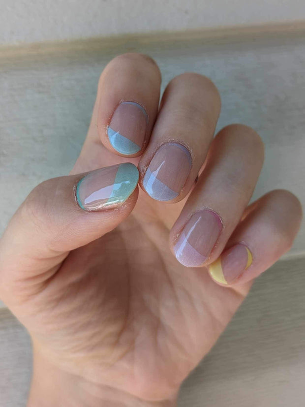 Pastel Tip Flip - Semi-Transparent Semi-Cured Gel Nail Wraps