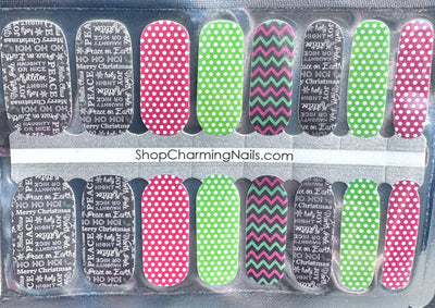 Christmas Chevron  - Designer Nail Polish Wraps