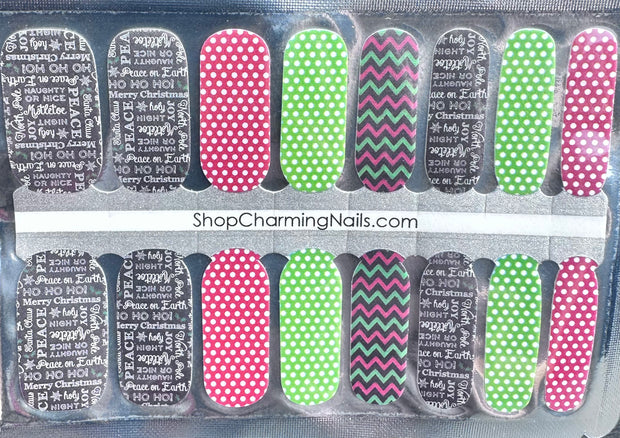 Christmas Chevron  - Designer Nail Polish Wraps