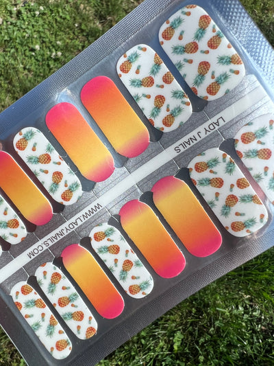 Sunset Pineapple -  Designer Nail Polish Wraps