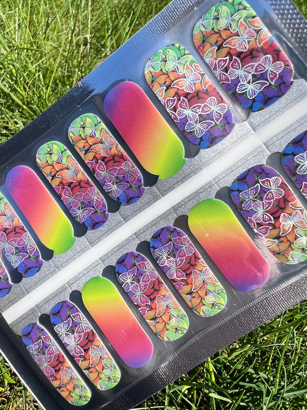 Fly me through the Rainbow  -  Designer Nail Polish Wraps