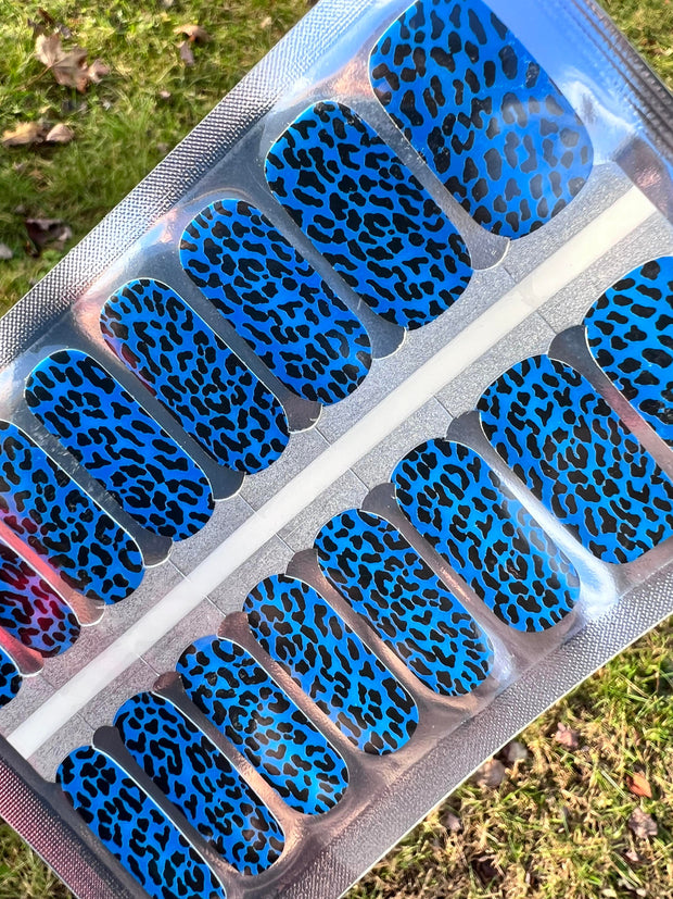 Blue Cheetah - Nail Polish Wraps