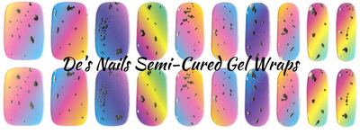 Lisa's Rainbow -  Semi-Cured Gel Nail Wraps