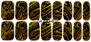 Black and Yellow Marble - Premium Nail Polish Wraps