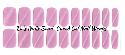 Cat's Eye Pink - Semi-Cured Gel Nail Wraps