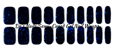 Sapphire Lagoon - Semi-Cured Gel Nail Wraps