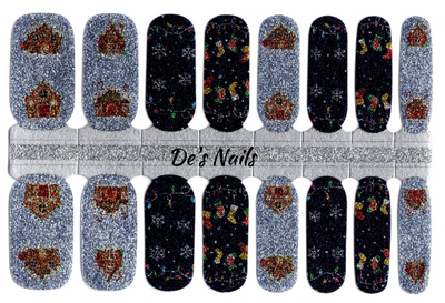 Gingerbread House Sparkle - Nail Polish Wraps