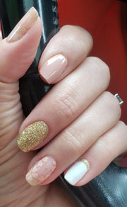 Flowers and Gold Nail Polish Wraps